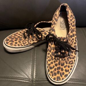 Vans Women's Leopard Print Canvas Lace-Up Sneakers - Black & Brown